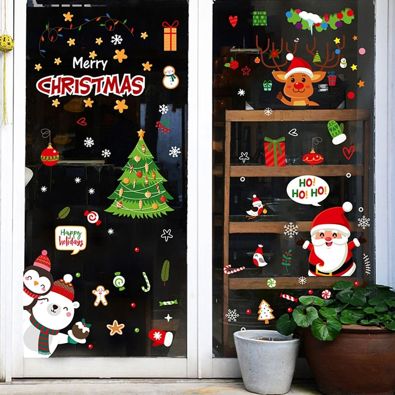 Christmas Wall Window Stickers Marry Christmas Decoration For Home  Christmas Ornaments Xmas Navidad Gift New Year 2023