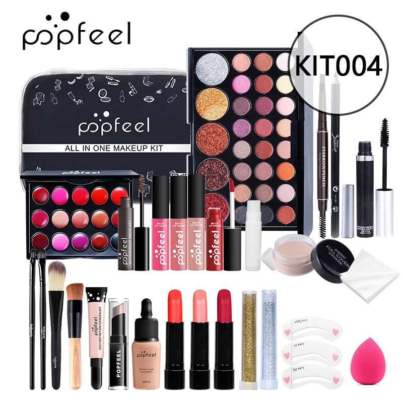 Pro 180 Color Eyeshadow Blush Cosmetic Foundation Face Powder Makeup Case with Mirror Eye Shadow Palette Maquillage Make Up Kit