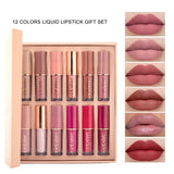 12Color Liquid Lipstick Gift Set Lips Makeup Lipstick Lip Gloss Long Lasting Moisture Cosmetic Red Lip Matte Lipstick Waterproof