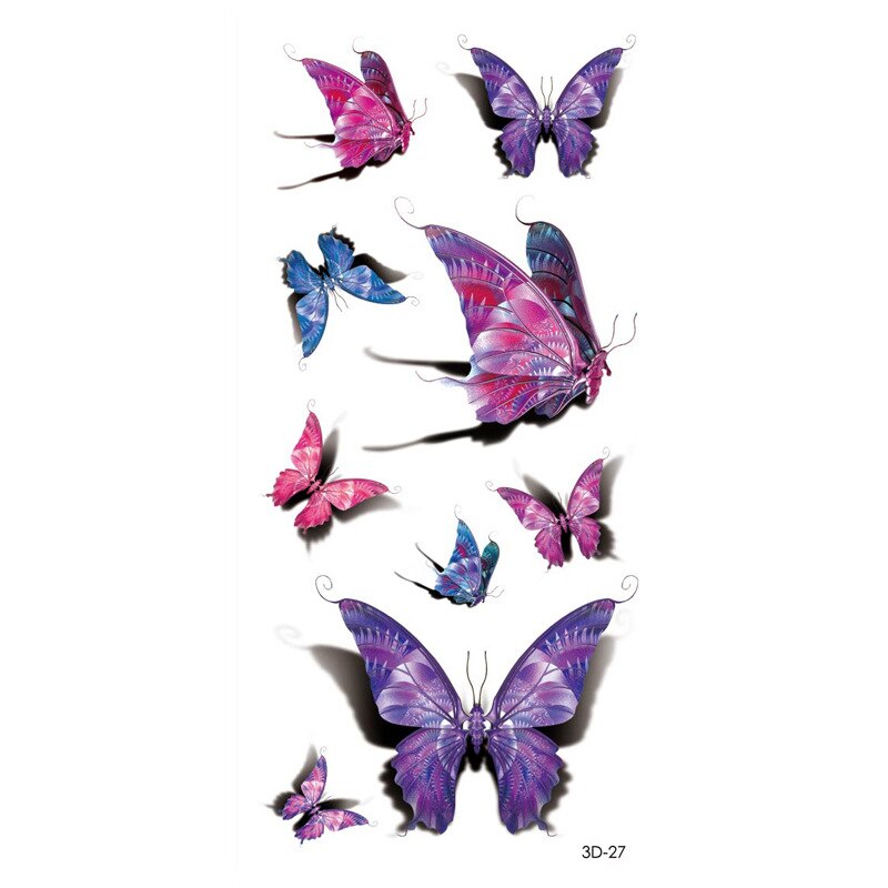 Butterfly Fake Tattoo Flash Transfer Tattoo Arm Leg Women Decal Waterproof Temporary Tattoo Sticker 1pcs