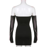 Y2K off-the-shoulder mini dress