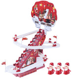 Electric Climbing Ladder Santa Claus Christmas Santa Race Track Toys Educational Music Slides Toy for Children Christmas Gift