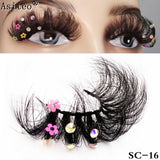 Asiteo Newest Colored False Lashes Rainbow Butterfly Glitter Diamond Sequins Eyelashes Princess 25MM Fluffy for Stage Halloween