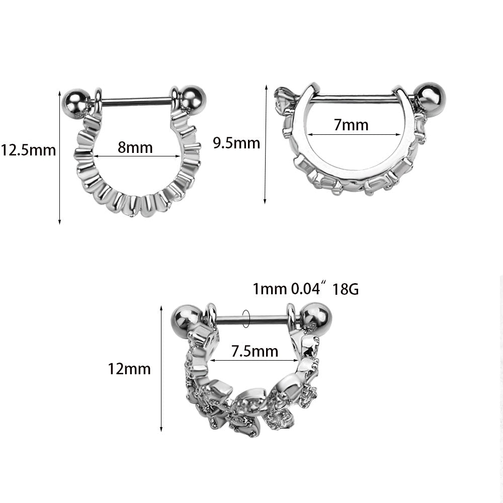 1Pcs Stainless Steel Helix Stud Tragus Earrings Crystal Zircon Semicircle Triangle Straight Rod Ear Bone Piercing Jewelry