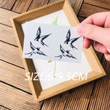 1PC Small Swallow Temporary Tattoo Sticker For Men Women Hand Waterproof Fake Tatto Flash Decal Animal Tatoo