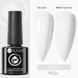 UR SUGAR 7.5ml 7ml Glass Bottle Milky Jelly White Gel Nail Polish White Color UV Led Gel Varnish For Manicure Nail Art Base Top