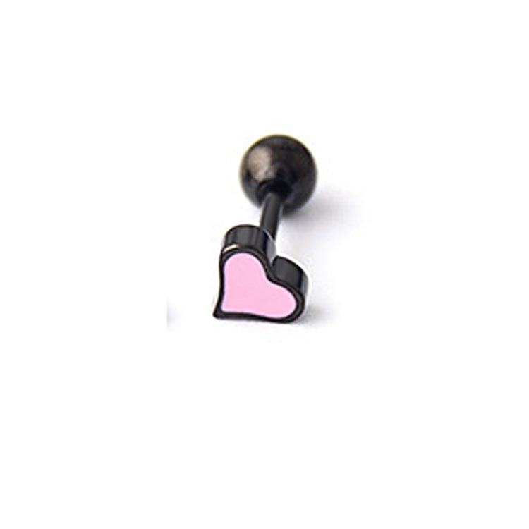 1PC Cute Enamel Love Mini Stud Earrings Multicolor Heart Small Ear Bone Earring Spiral Bead Women Body Piercing Jewelry Gift