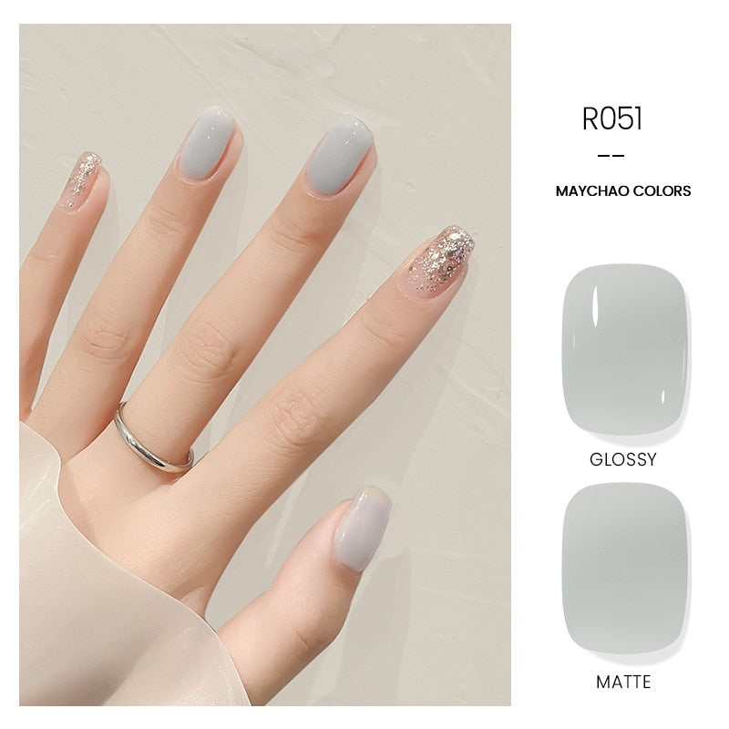 OKLULU  Jelly Gel 10ml Semi-transparent Nude Gel Nail Polish Top Coat Nail Art Semi Permanent Soak Off UV LED Varnish for Nail