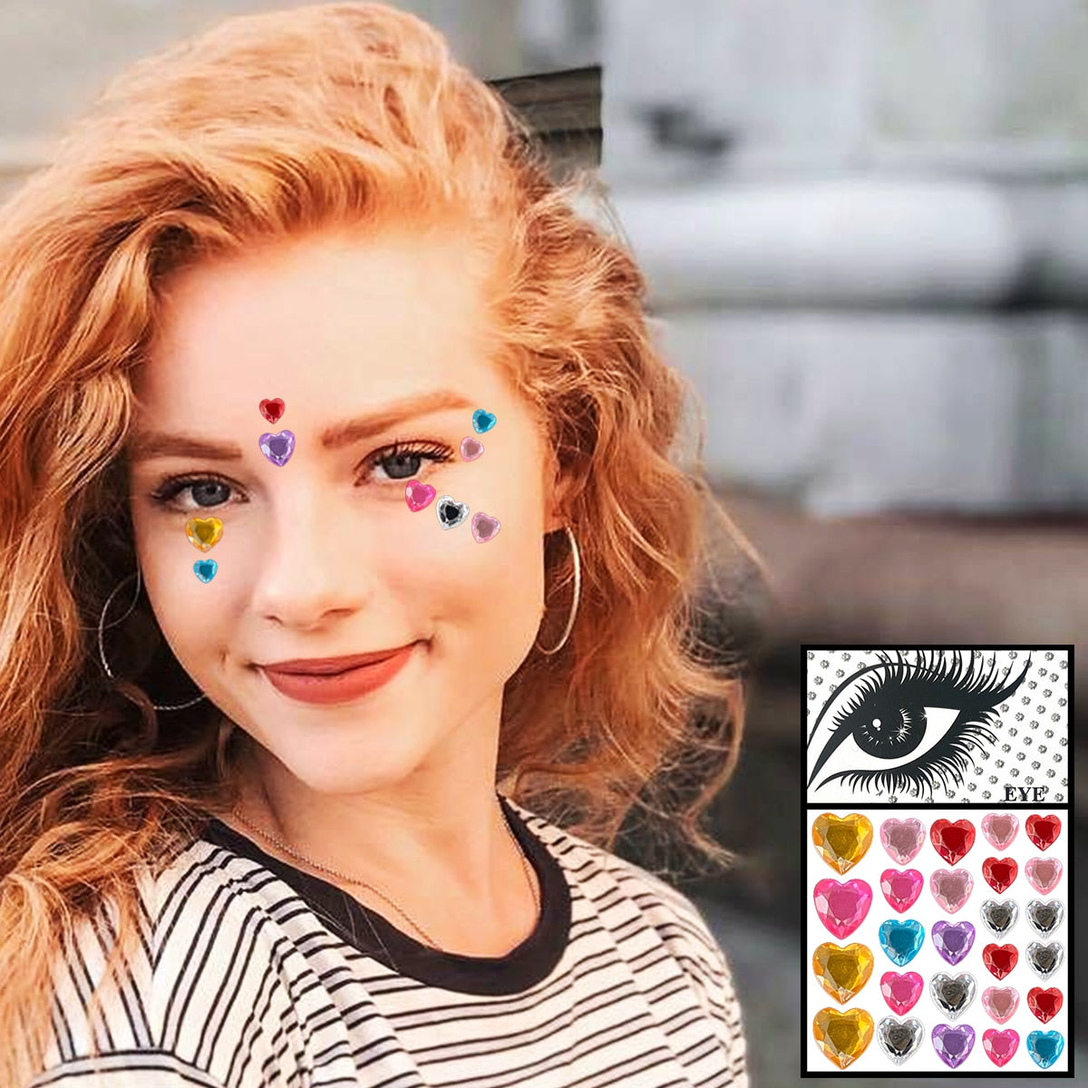 Colorful Face Jewels Temporary Tattoos Eye Forehead Rhinestones Tears Gems Sticker Shiny Water Drop Makeup Jewelry Body Art Rave