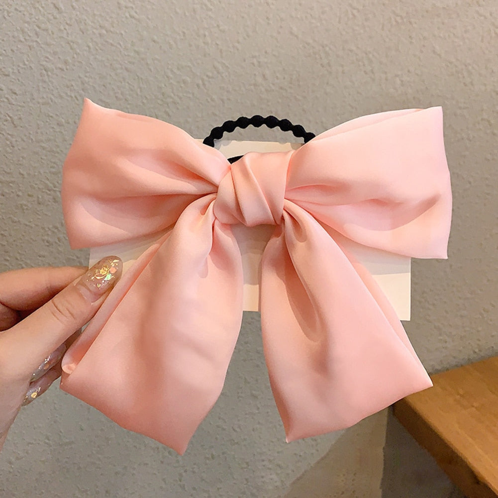 Korean Fashion Hair Bow For Women Black Ribbon Bow tie Hairpin Elegant Ladies Hairgrips Headwear Hair Accessories Hair Clips