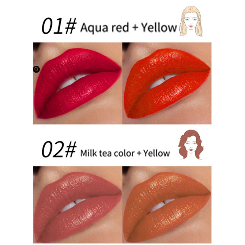 2 Pcs Long-lasting Sexy Double-tube Lipstick Waterproof Lips Sticks Not Easy To Dip In The Cup Korean Cosmetic Tools Wholesale