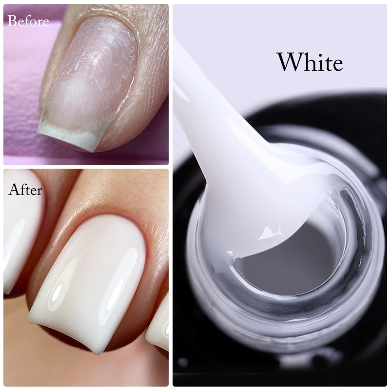 UR SUGAR 7.5ml 7ml Glass Bottle Milky Jelly White Gel Nail Polish White Color UV Led Gel Varnish For Manicure Nail Art Base Top