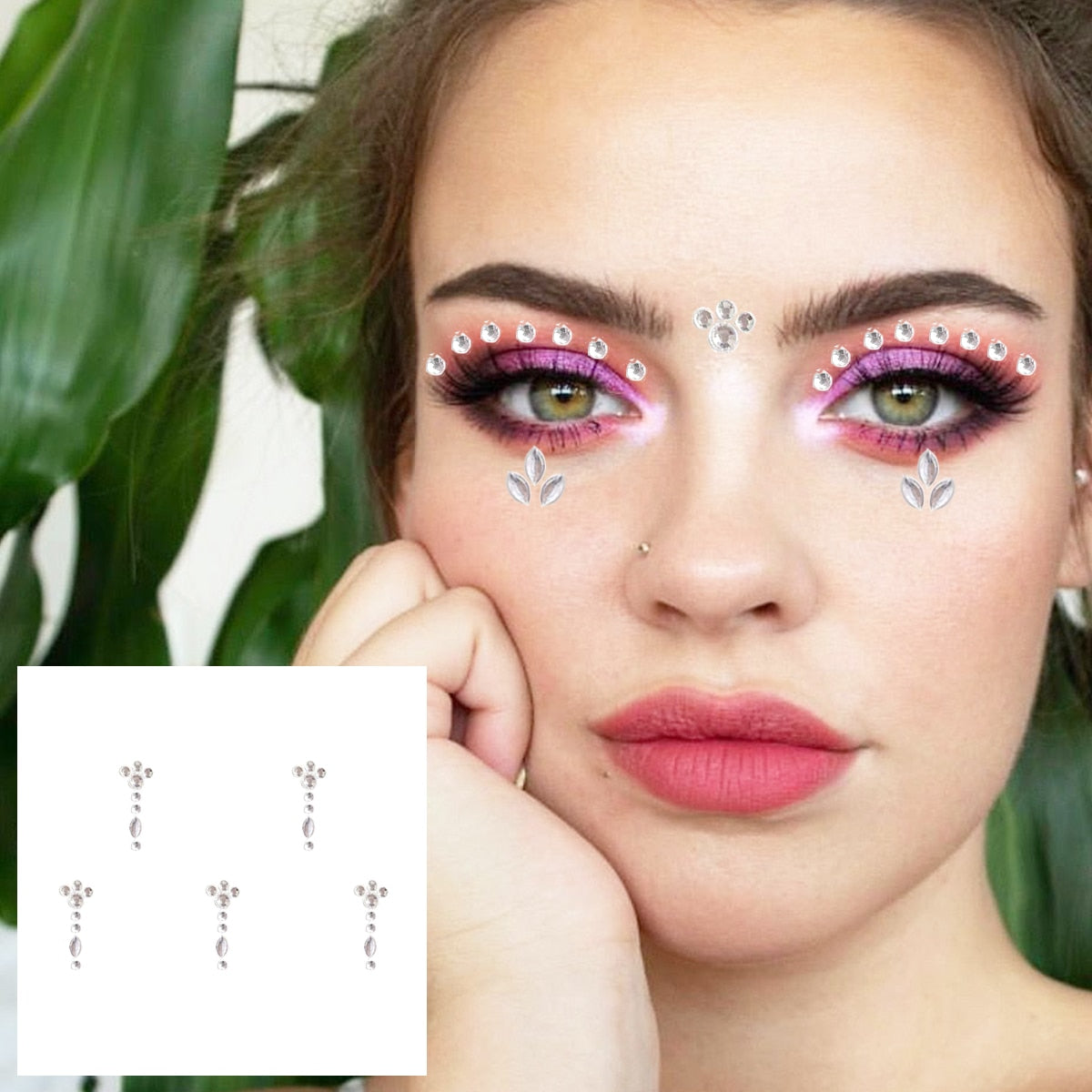 Colorful Face Jewels Temporary Tattoos Eye Forehead Rhinestones Tears Gems Sticker Shiny Water Drop Makeup Jewelry Body Art Rave