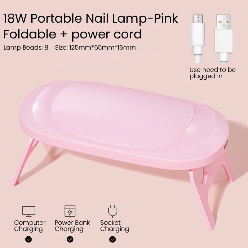 Oklulu 6W USB Nail Dryer Pink Egg Design MINI UV LED Lamp Nail Art Manicure Tools 30S 60S Gel Polish Fast Drying Curing Light