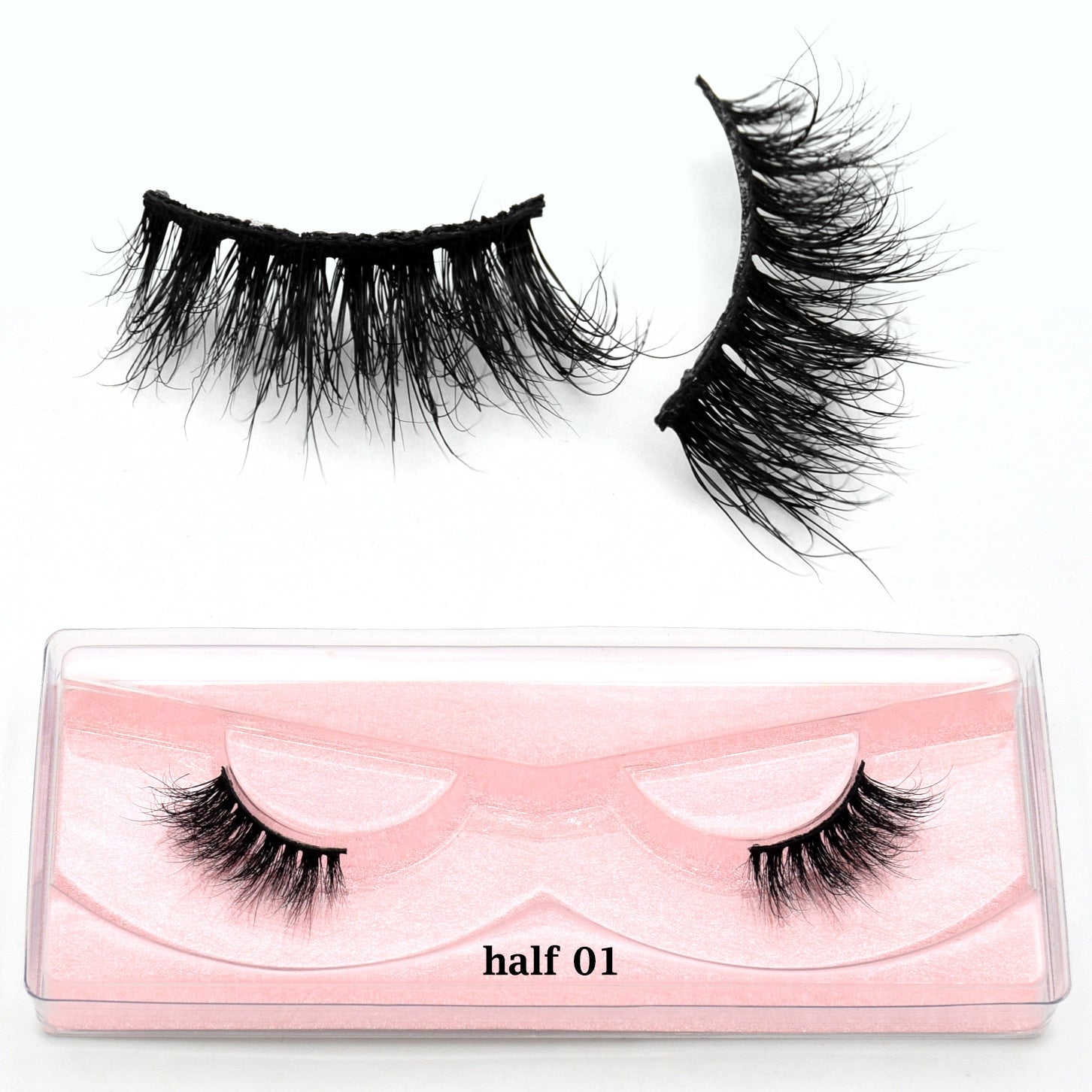 Visofree Half Lashes Natural False Eyelashes Fake Lashes Wispy Long Makeup 3D Mink Lashes Eyelash Extension Mink Eyelashes