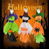 1pcs Halloween Hanging Ghost Decorations Pumpkin Ghost Straw Windsock Pendant for Outdoor Indoor Bar Party Background Decoration