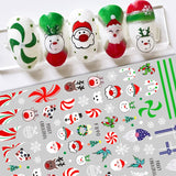 Merry Christmas Nail Art Sticker 3D Sliders Deer Santa Claus Decals New Year Nails Decorations Stickers For Manicure Accessories