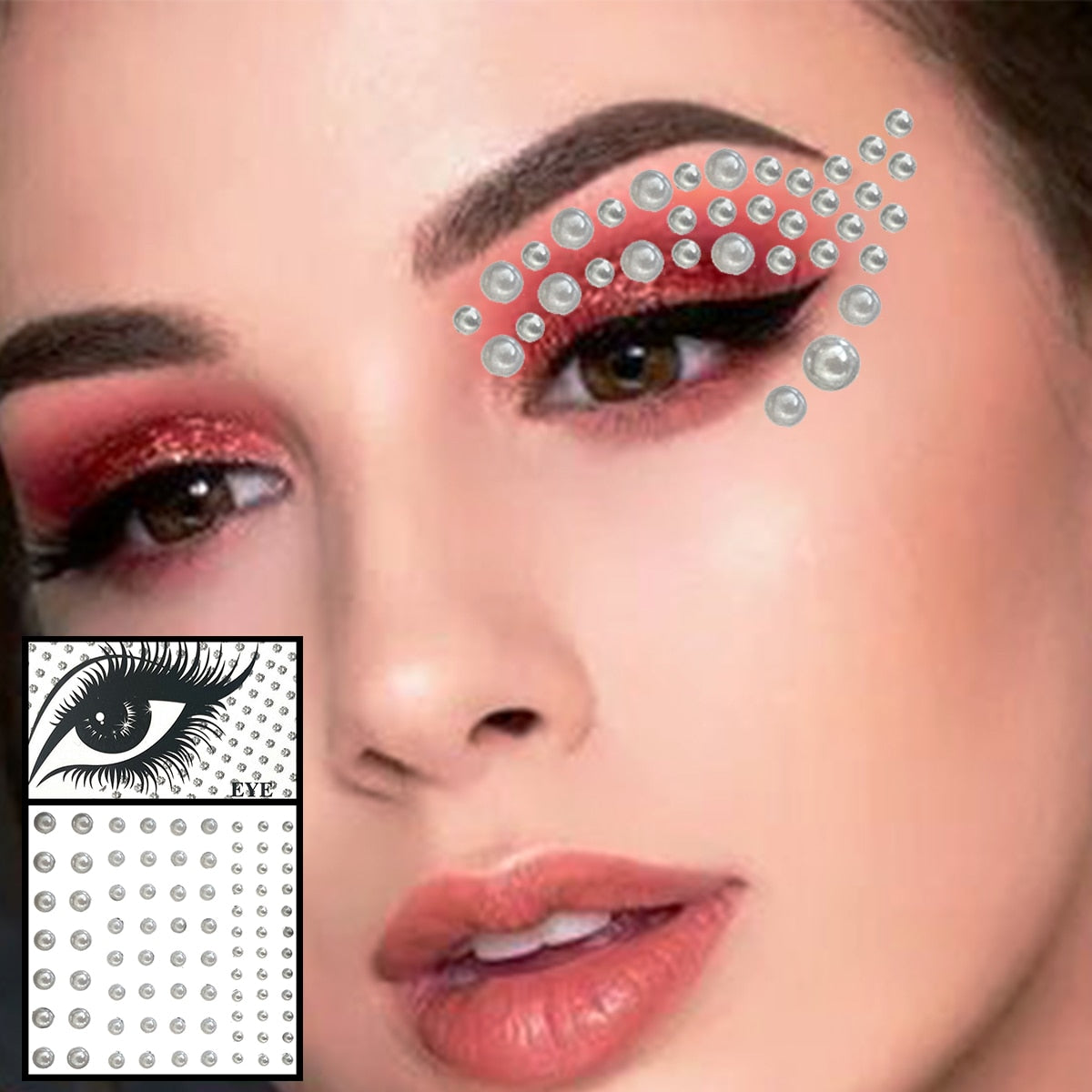 Colorful Face Jewels Temporary Tattoos Eye Forehead Rhinestones Tears Gems Sticker Shiny Water Drop Makeup Jewelry Body Art Rave