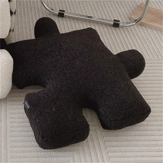 Blacket White Irregular Jigsaw Seat Cushion Chair Soft Back Cushion Home Decor Throw Pillow Comfortable Teddy Velvet Cushions