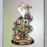 Simulation Jesus Wall Sticker Nativity Scene Cross Decorations Glass Door Window Ornament PVC Waterproof Flat Home Decor Sticker