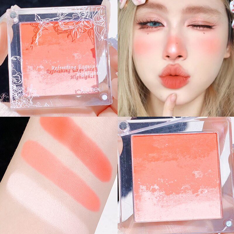 Gradient Blush Palette Soft Smooth Tint High Pigment Face Pink Shining Shadow Blusher Makeup Matte Cheek Contour Blush Powder