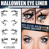 4 Pairs Halloween Eyeliner Stickers Horror Fashion Party Makeup Tools Spider Bat Decorative Eyeliner Eyeshadow Stickers for Wome