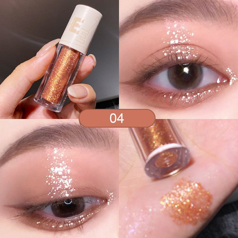 Liquid Eyeshadow Easy To Wear Pearlescent Liquid Eyeliner Glitter Lying Highlight Eye Shadow Long-lasting Glitter Eye Makeup