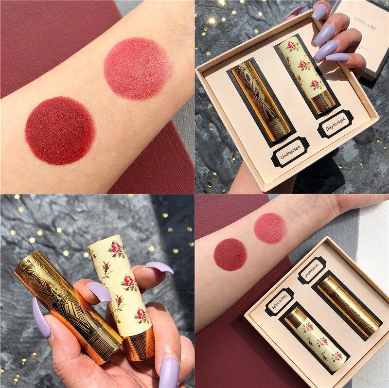 GUICAMI Lipstick Matte Full Professional Make Up Beauty Lips Stick Waterproof 10 Colors Cosmetics Matte Lipsticks Set Makeup