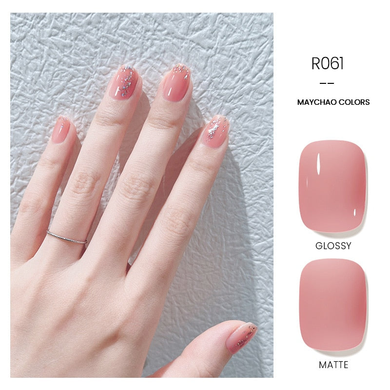 OKLULU  Jelly Gel 10ml Semi-transparent Nude Gel Nail Polish Top Coat Nail Art Semi Permanent Soak Off UV LED Varnish for Nail