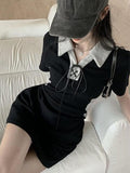 Korean Bodycon Polo Collar Dress