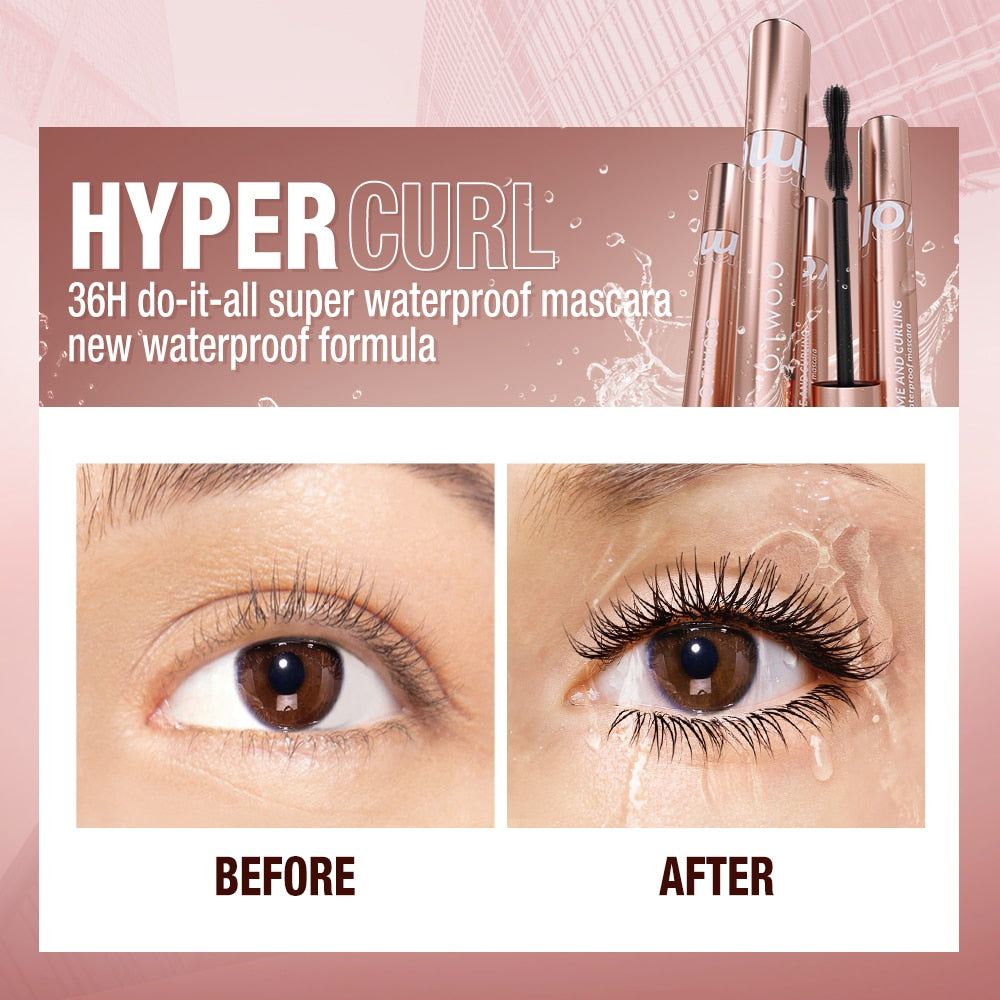 Mascara Waterproof 4D Silk Fiber Curling Volume Lashes Thick Lengthening  Nourish Eyelash Extension High Quality Makeup