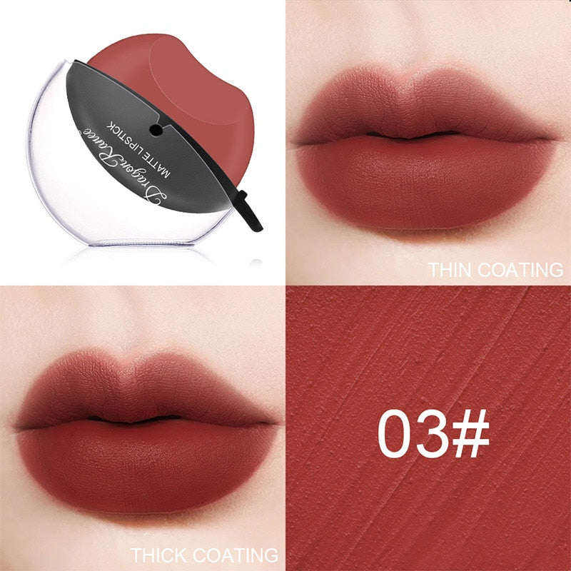 Matte Velvet Lip-shaped Lipstick Temperature Change Lazy Lip Sticks Waterproof Nonstick Cup Lipgloss For Makeup Wholesale