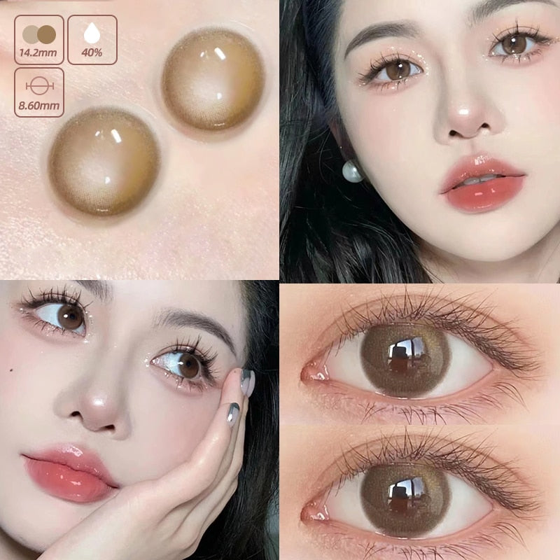 1 Pair New Eyes Contacts Lenses with Myopia Diopter Eyes High Quality Nature Soft Lens Beauty Pupil Annual Fast Shipping