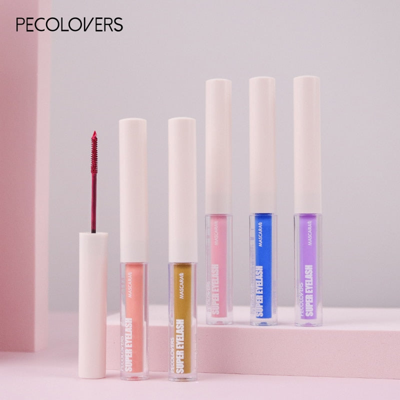 5 Colors 4d Silk Fiber Mascara Waterproof Cosmetic Dry Fiber Mascara Extra Volume Black Blue Brown Purple Green Mascara Makeup