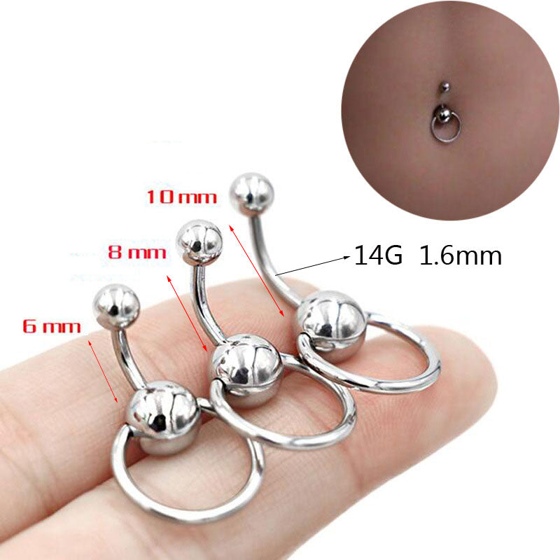 1pc Stainless Steel Navel Piercing for Women Sexy Summer Beach Pendant Belly Button Nails Rings Studs Zircon Body Jewelry