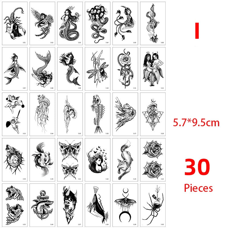 Temporary Tattoo Sticker set English words devil freedom Tatoo Flash Tatto Fake Waterproof stickers for Men Women girls 56 Pcs