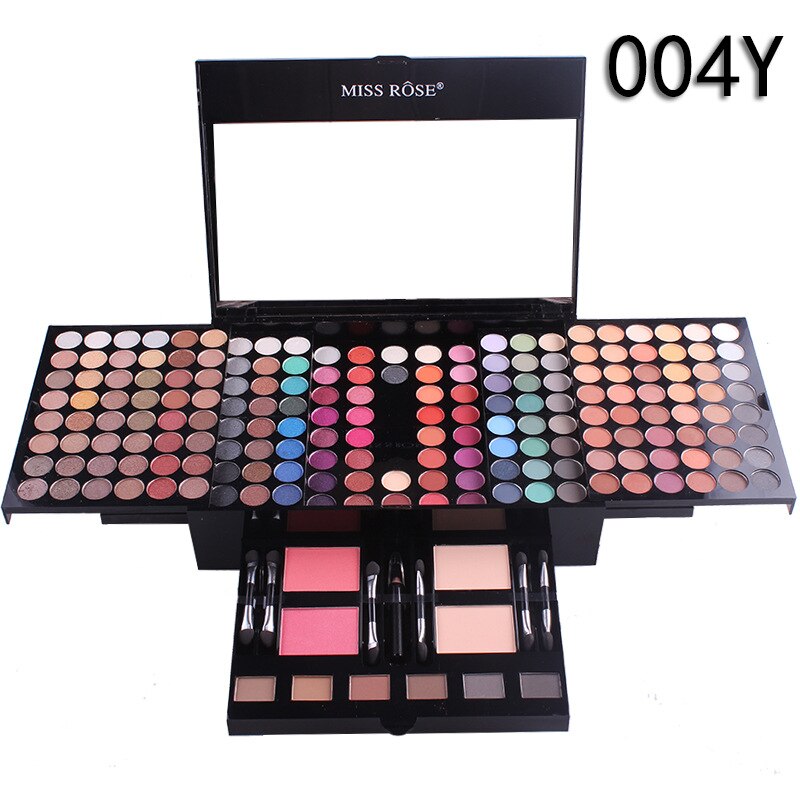 Pro 180 Color Eyeshadow Blush Cosmetic Foundation Face Powder Makeup Case with Mirror Eye Shadow Palette Maquillage Make Up Kit