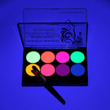 Oklulu  8 Colors Face Body Art Paint UV Glow Fluorescent Glowing Christmas Halloween Party Fancy Dress Beauty Makeup Tool