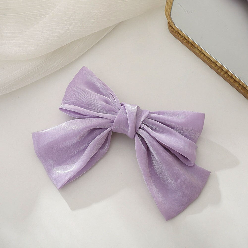 Korean Fashion Hair Bow For Women Black Ribbon Bow tie Hairpin Elegant Ladies Hairgrips Headwear Hair Accessories Hair Clips