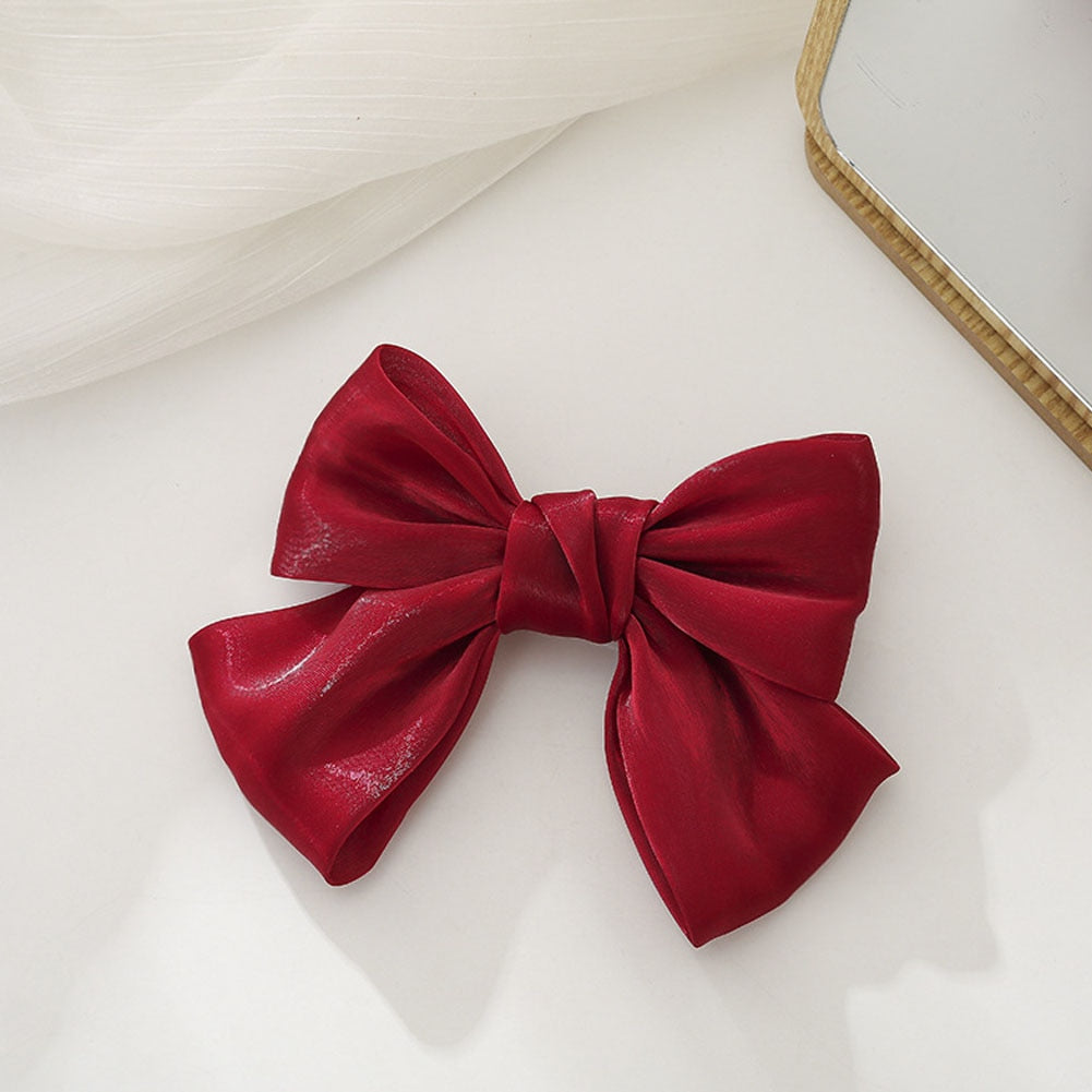 Korean Fashion Hair Bow For Women Black Ribbon Bow tie Hairpin Elegant Ladies Hairgrips Headwear Hair Accessories Hair Clips