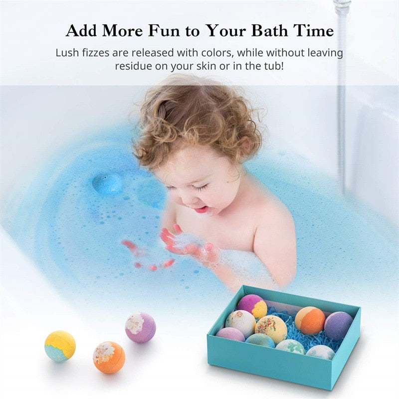 Sea Salt Bath Bubble Ball 60gx12 Plant Essential Oil Soothes Body Long-lasting Fragrance Hot Spring Spa Bath Bomb Set