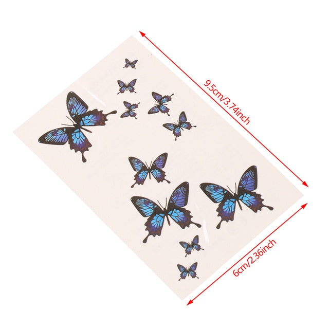 Butterfly Fake Tattoo Flash Transfer Tattoo Arm Leg Women Decal Waterproof Temporary Tattoo Sticker 1pcs