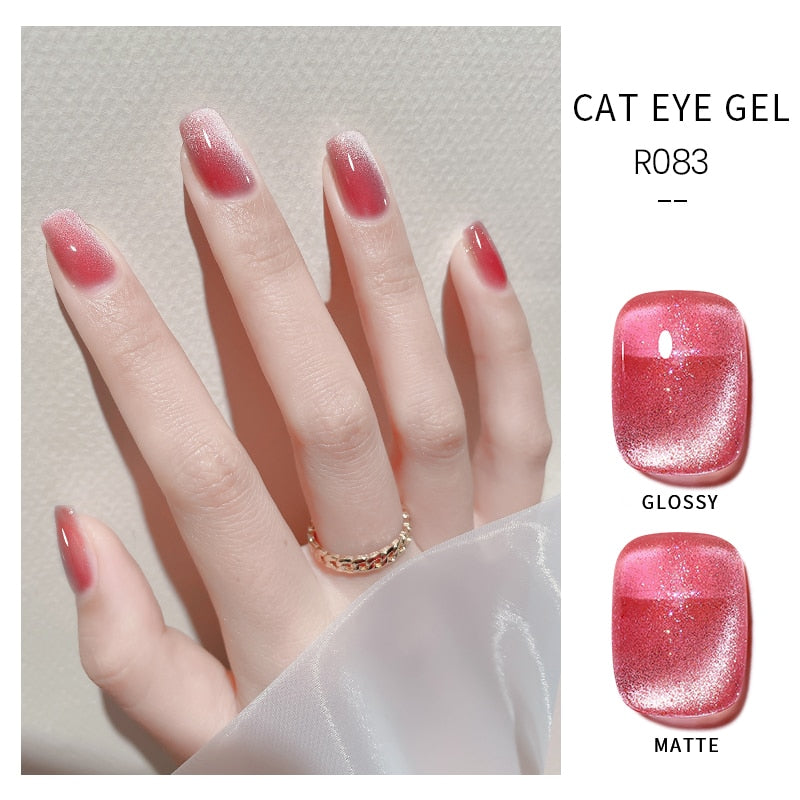 Oklulu 10ml Cat Magnetic Gel Nail Polish Cat Eye Glitter Effect Semi Permanent Soak Off UV Gel Varnish Manicure For Nail Art