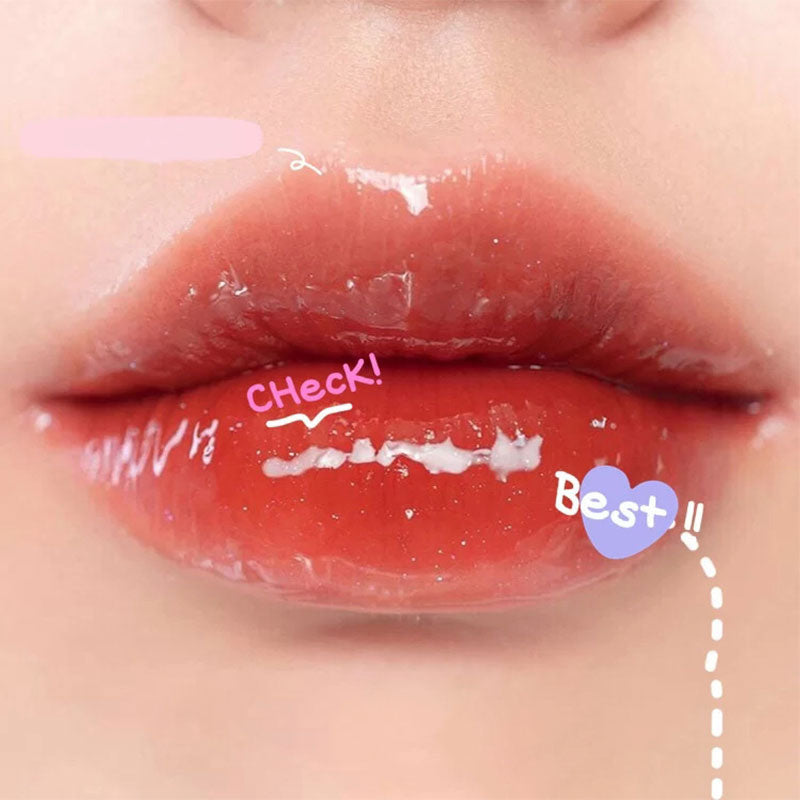 Purple Glitter Water Light Lip Gloss Long-lasting Double-end Lip Glaze Mirror Liquid Lipstick Not Fade Lip Tint Korean Cosmetic