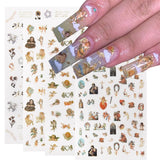 Angel Nail Stickers 3D Back Glue Flower Seamless Baby Pattern Self Adhesive Fashion Charm DIY Nail Art Decoration Accessory