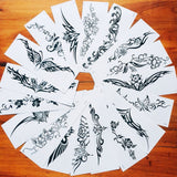 Disposable Fake Tattoo 18 Pcs/set Women Sexy Waist And Abdomen Long Totem Waterproof Tattoo Stickers