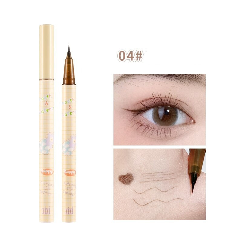 Ultra-Fine Waterproof Liquid Eyeliner Quick-Drying Lying Silkworm Pencil Grey Brown Lasting Eyelashes Pen Cosmetic Makeup Tools