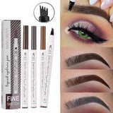 4 Claws Liquid Eyebrow Pencil Waterproof Smooth Brow Tint Pen Tattoo for Wild Eyebrow Professional Makeup for Women Cosmetics