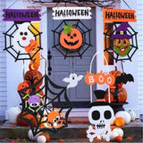 Halloween Hanging Decoration Tag With Happy Halloween Sign Pumpkin Skull Ghost Horror Props for Bar KTV Home Party Supplies