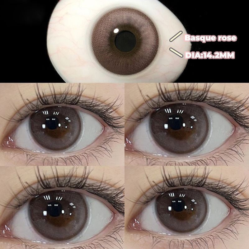 1Pair Color Contact Lenses For Eye Natural Gray Eyes with Myopia Prescription High Quality Color Lens Makeup Yearly New
